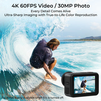 ICEFOX i7 4K60FPS Action Camera: Waterproof, EIS, Dual Battery, App Control