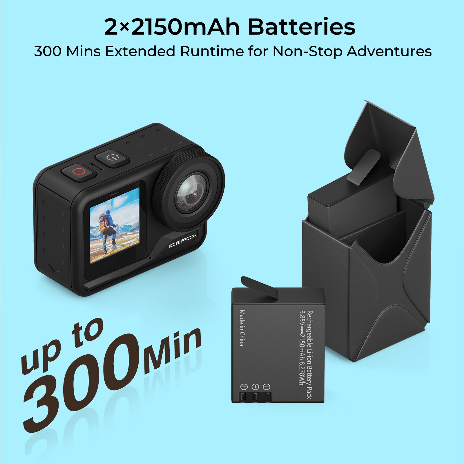 ICEFOX i7 4K60FPS Action Camera: Waterproof, EIS, Dual Battery, App Control